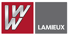 Lamieux logo with two W in a red box and the word Lamieux in a gray box